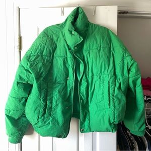 Free People Green Puffer Jacket